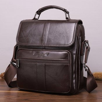 Muška crossbody torba od prave kože – prva sloj goveđe kože, poliester podstava