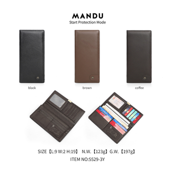 Férfi hosszú pénztárca valódi bőrből – első réteg marhabőr, lopás elleni védelem, vízálló, kopásálló, megnövelt kapacitás