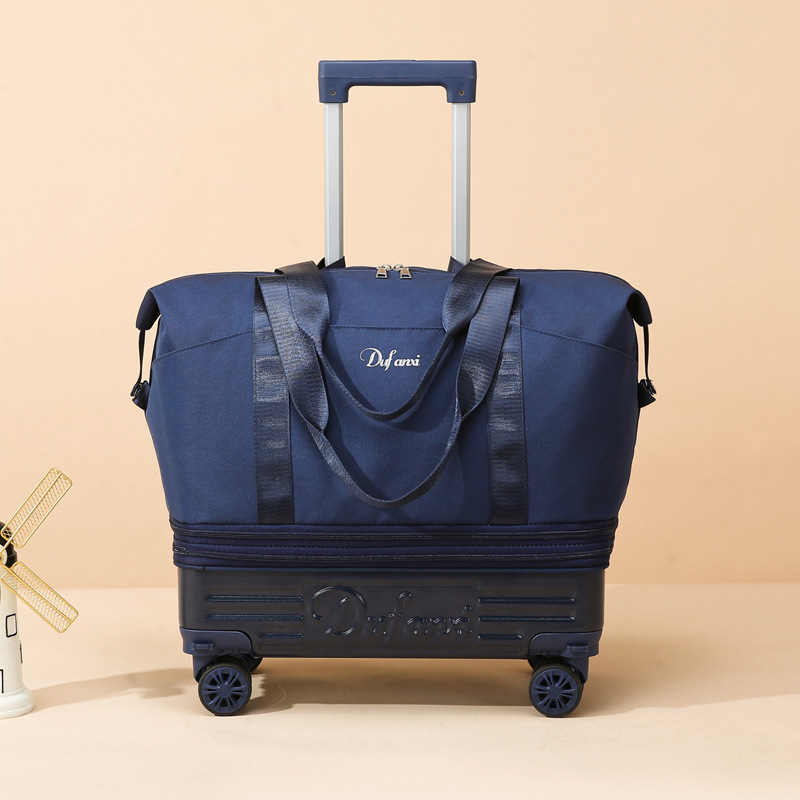 Női hátizsák görgőkkel utazáshoz – nagy kapacitású, kibővíthető tároló (36–55L, Oxford anyag, nylon bélés)