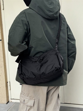 Férfi válltáska – nylon, poliészter bélés, KAMUANG Márka, egyszínű minta, ultrakönnyű