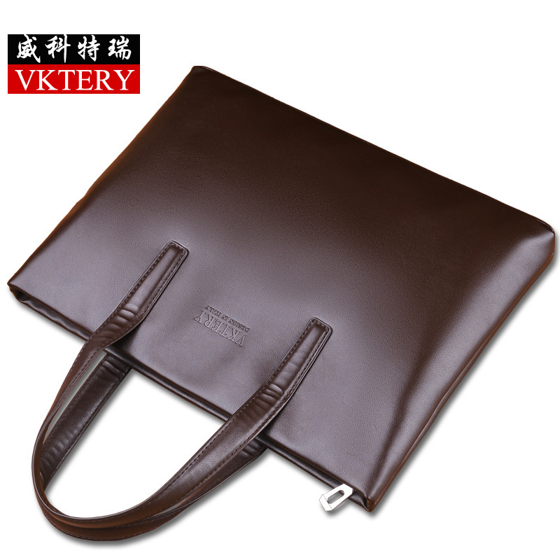 VKTERY 7749 férfi kézitáska PU bőr, üzleti utazáshoz