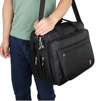 Férfi üzleti utazási kézitáska – Oxford anyag, egyszínű dizájn, poliészter bélés, 2024 tavasza