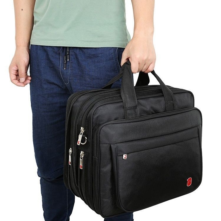 Férfi üzleti utazási kézitáska – Oxford anyag, egyszínű dizájn, poliészter bélés, 2024 tavasza