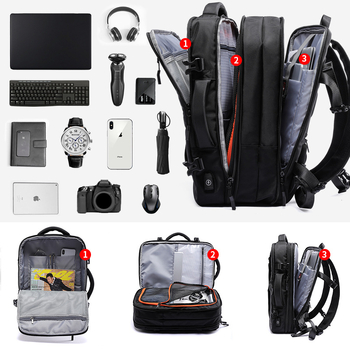 Unisex vízálló hátizsák utazáshoz, nagy kapacitású 36-55 L, Oxford anyag, lélegző, kopásálló