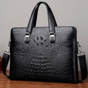 Pánska taška s motívom krokodíla, mikrovláknová koža, vodotesná, pre obchodné cestovanie, jar 2025