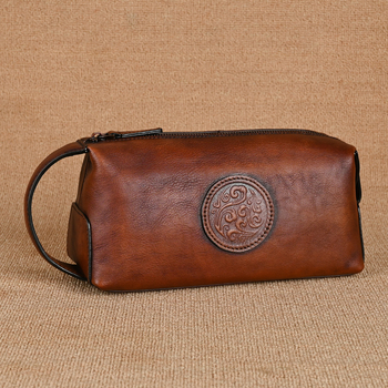 Muška crossbody torba - prave kože, prvi sloj teleće kože, retro završna obrada, jednobojni uzorak, podstava od poliester-bavlne