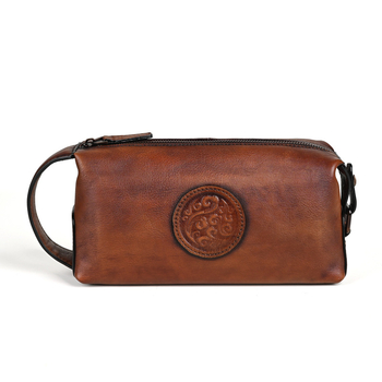 Muška crossbody torba - prave kože, prvi sloj teleće kože, retro završna obrada, jednobojni uzorak, podstava od poliester-bavlne