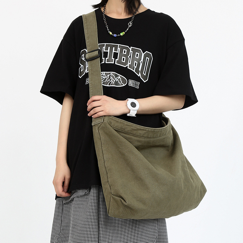Muška platnena torba velikog kapaciteta, crossbody torba preko ramena, ležerni japanski stil