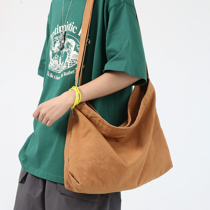 Muška platnena torba velikog kapaciteta, crossbody torba preko ramena, ležerni japanski stil