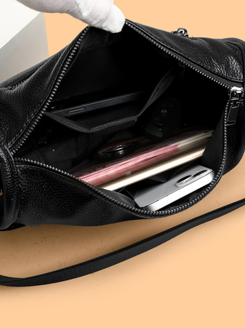 Pánska kožená ramenná taška na cestovanie a biznis, veľká kapacita, koža prvej triedy hovädzej, podšívka polyester, priedušný a vodeodolný