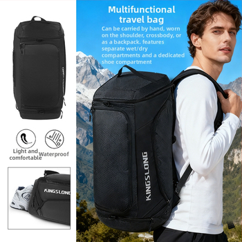 Kingslong cestovný batoh s oddelením suchého a mokrého, nylon, samostatná priehradka na topánky, štýl voľnočasového cestovania