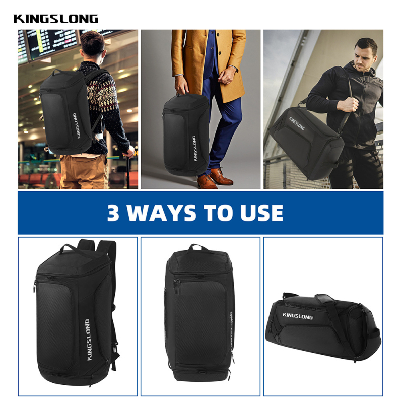 Kingslong cestovný batoh s oddelením suchého a mokrého, nylon, samostatná priehradka na topánky, štýl voľnočasového cestovania