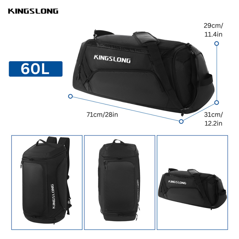 Kingslong cestovný batoh s oddelením suchého a mokrého, nylon, samostatná priehradka na topánky, štýl voľnočasového cestovania