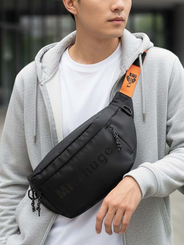 Muška crossbody torbica – koža, prozračna, vodootporna, antibakterijska, proširiva; proljeće 2025, za poslovna putovanja