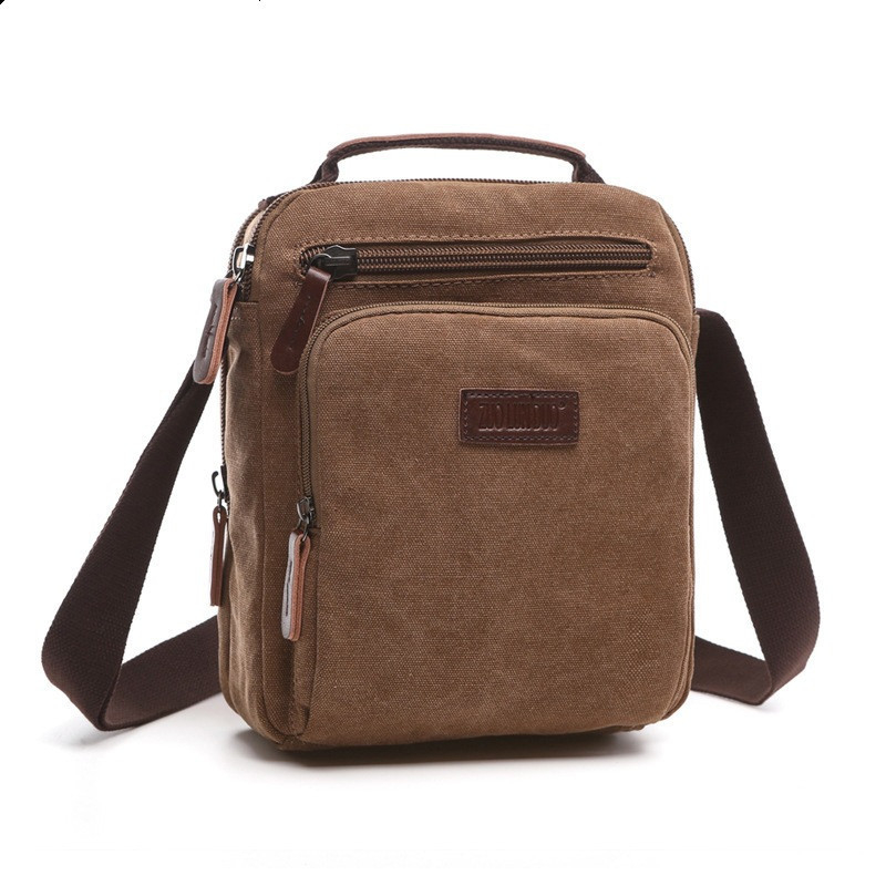 Muška crossbody torba – gradski stil, platno materijal, otporna na trošenje, podstava od poliester-pamuk, može stati 8-inčni laptop