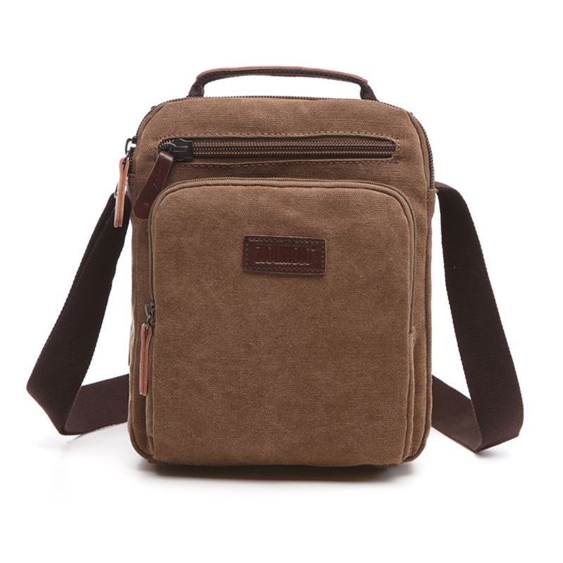 Muška crossbody torba – gradski stil, platno materijal, otporna na trošenje, podstava od poliester-pamuk, može stati 8-inčni laptop