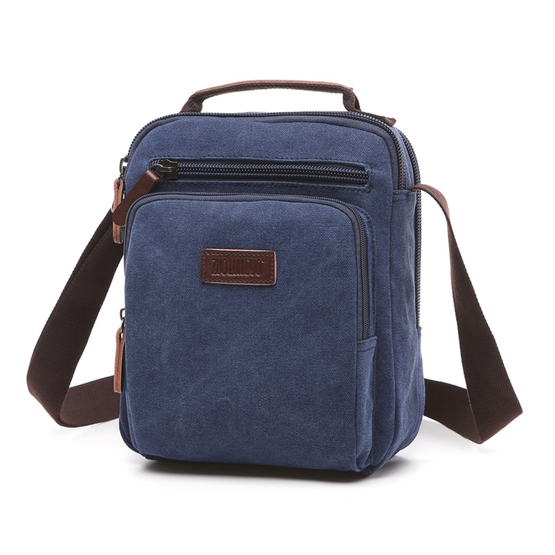 Muška crossbody torba – gradski stil, platno materijal, otporna na trošenje, podstava od poliester-pamuk, može stati 8-inčni laptop