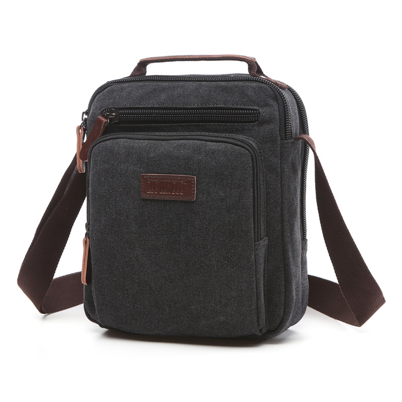 Muška crossbody torba – gradski stil, platno materijal, otporna na trošenje, podstava od poliester-pamuk, može stati 8-inčni laptop