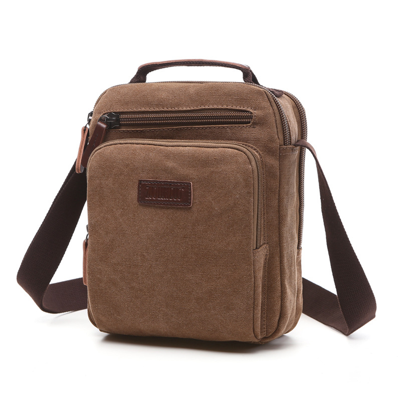 Muška crossbody torba – gradski stil, platno materijal, otporna na trošenje, podstava od poliester-pamuk, može stati 8-inčni laptop