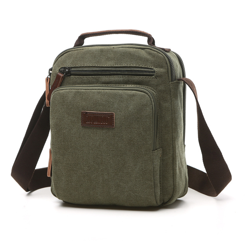 Muška crossbody torba – gradski stil, platno materijal, otporna na trošenje, podstava od poliester-pamuk, može stati 8-inčni laptop