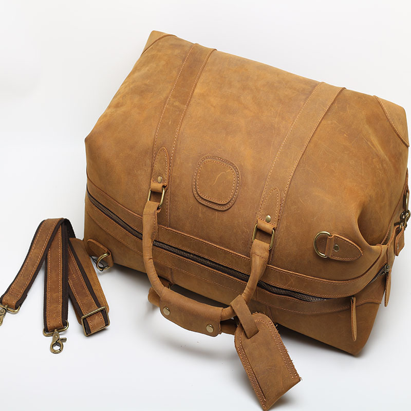 Unisex torba od Crazy Horse kože, s anti‑kradnjom zaštitom, poslovna putna torba s poliesterom