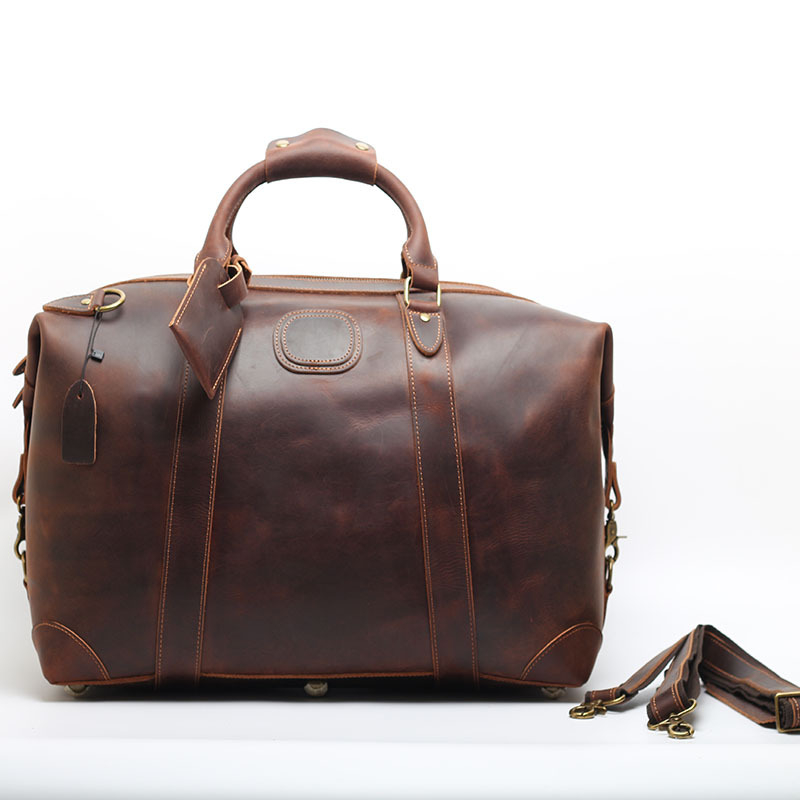 Unisex torba od Crazy Horse kože, s anti‑kradnjom zaštitom, poslovna putna torba s poliesterom