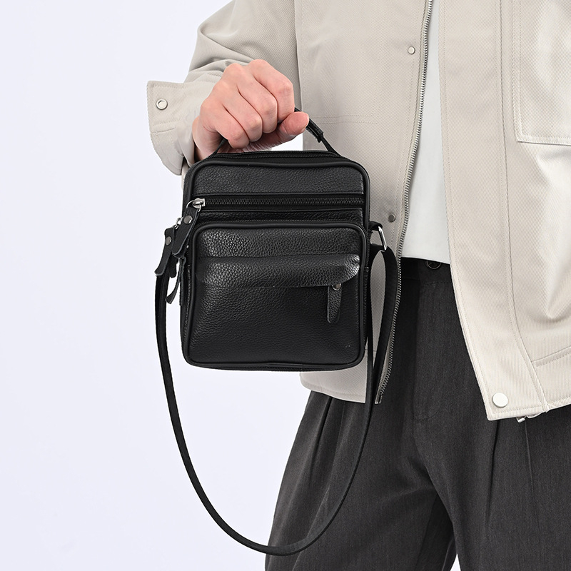 Muška kožna crossbody torba za poslovna putovanja, vodootporna, podstava od kravljeg kože