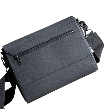 Muška messenger torbica od prave kože, crossbody/ramena, prvog sloja goveđe kože, crna, pogodna za 10-inčni prijenosnik