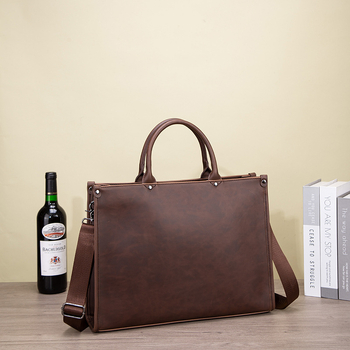 Muška PU torba za laptop, otporna, crossbody torba, poliester podstava