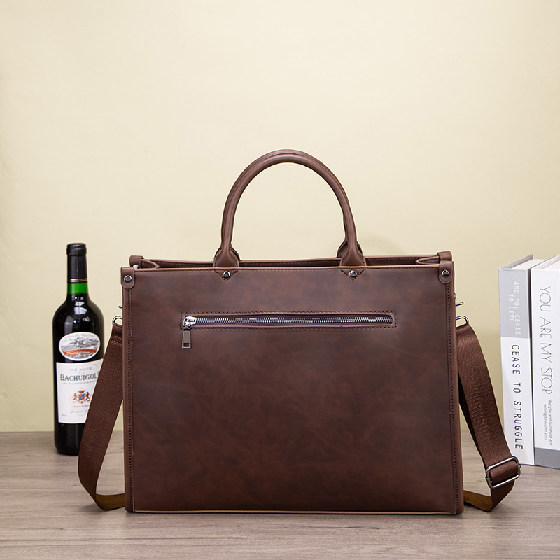 Muška PU torba za laptop, otporna, crossbody torba, poliester podstava