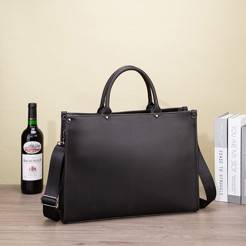 Muška PU torba za laptop, otporna, crossbody torba, poliester podstava