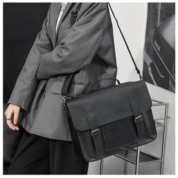 Crossbody poslovna torba od PU materijala, vodootporna, podstava od poliester, višefunkcionalna