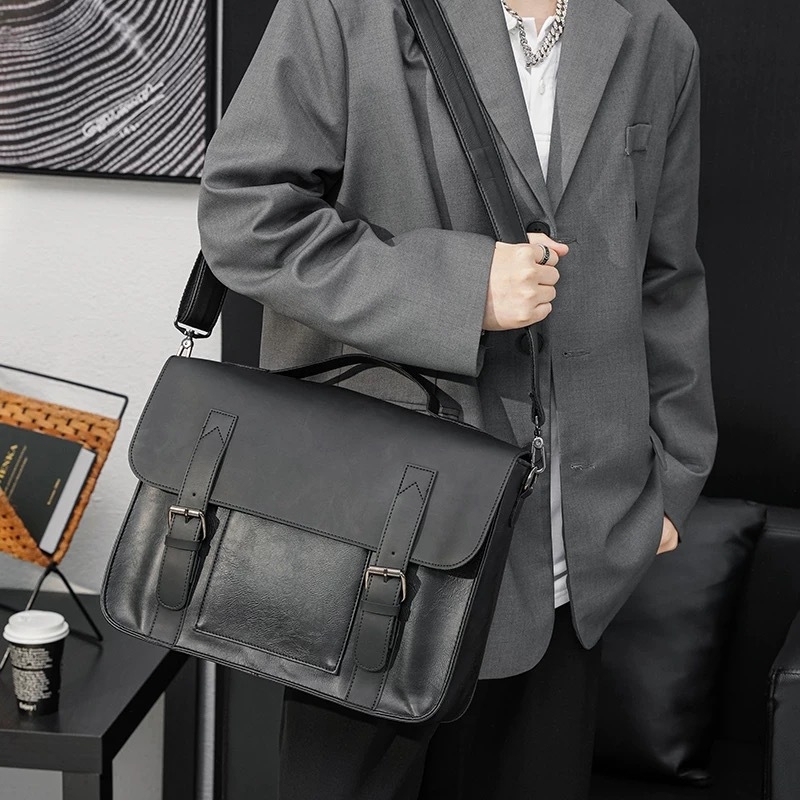 Crossbody poslovna torba od PU materijala, vodootporna, podstava od poliester, višefunkcionalna