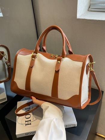 Utazótáska 20-35L, PU anyag, Spring Bird márka, Street fashion stílus, Kontrasztos színű minta