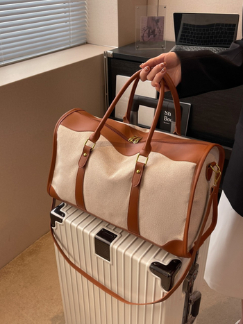 Utazótáska 20-35L, PU anyag, Spring Bird márka, Street fashion stílus, Kontrasztos színű minta