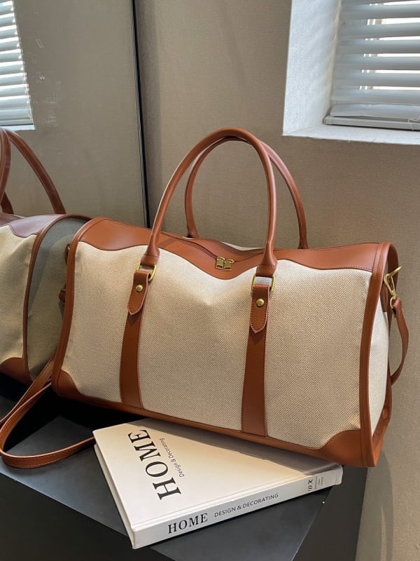 Utazótáska 20-35L, PU anyag, Spring Bird márka, Street fashion stílus, Kontrasztos színű minta