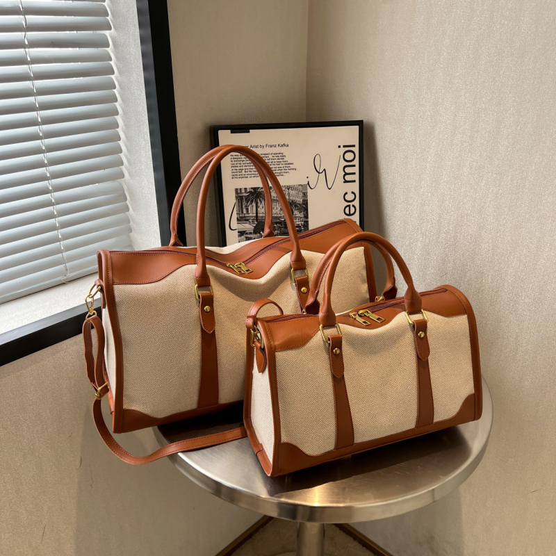 Utazótáska 20-35L, PU anyag, Spring Bird márka, Street fashion stílus, Kontrasztos színű minta