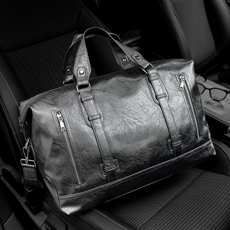 Muška torba s uličnim stilom, PU koža, vodootporna, kompatibilna s 14-inčnim laptopom, velika kapaciteta, crossbody torba