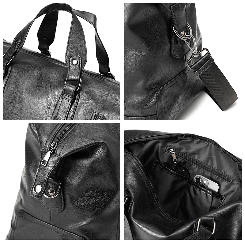 Muška torba s uličnim stilom, PU koža, vodootporna, kompatibilna s 14-inčnim laptopom, velika kapaciteta, crossbody torba