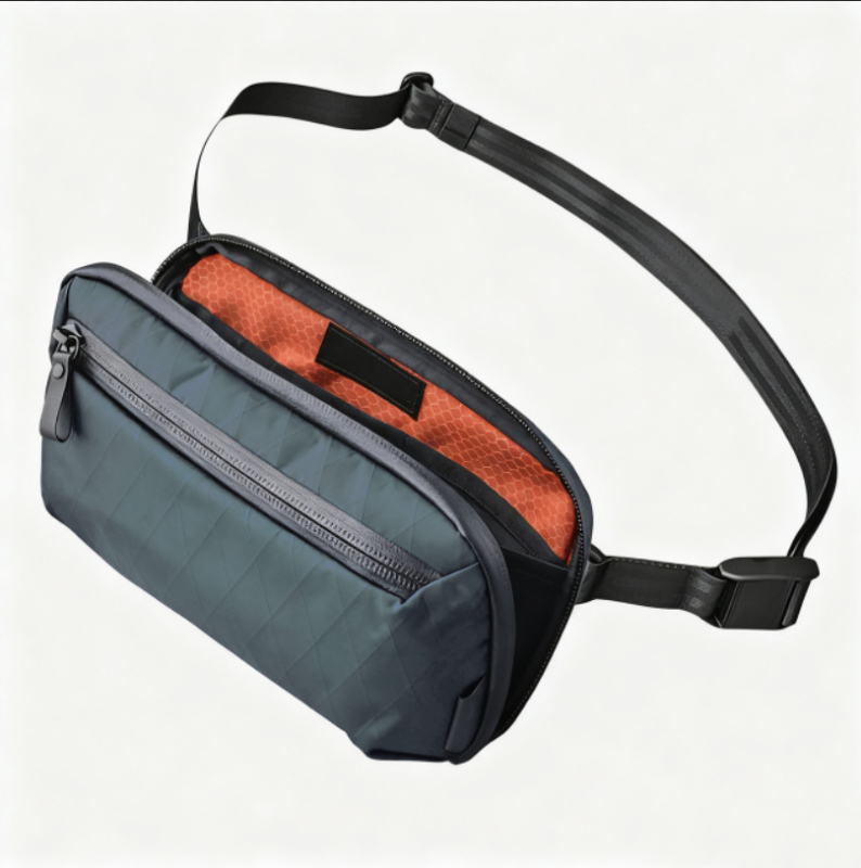 Pánska nylonová crossbody taška, mestský štýl, vodeodolná a odolná voči opotrebeniu, polyesterová podšívka, značka Dkallee (Nylon; Vodeodolnosť; Odolnosť voči opotrebeniu; Mestský štýl; Polyesterová podšívka)