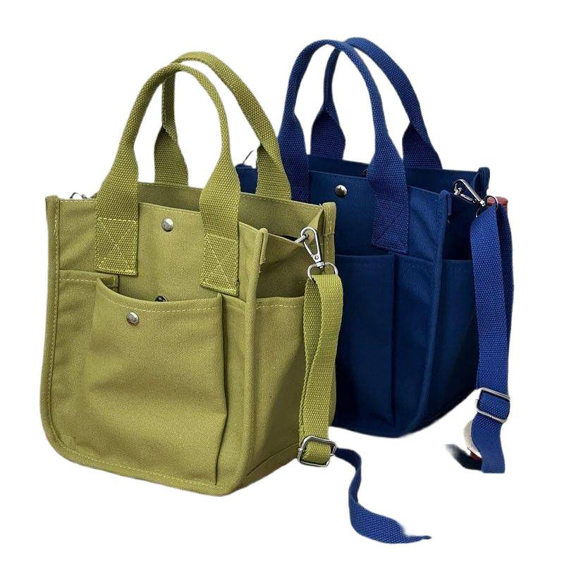 Koreanskog stila platnena crossbody torba s velikim kapacitetom za kutiju za ručak, torba za svakodnevne izlaske