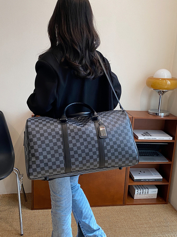Torba za putovanje u korejskom stilu, velika zapremina, unisex za poslovna putovanja, torba preko ramena s crossbody dizajnom, PU materijal s PU podstavom