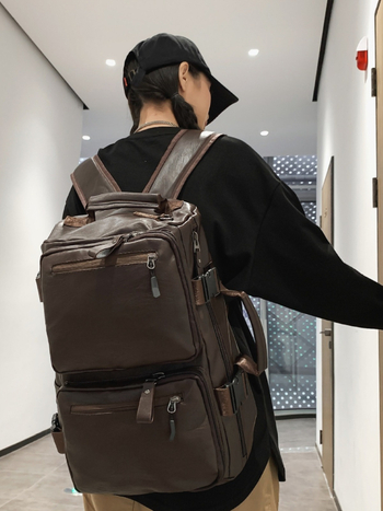 Putna torba s kapacitetom 36–55L, PU materijal, vodootporna, proširiva, mokro/suho odvajanje, unisex, ulični stil, može se nositi kao torba preko ramena, ruksak ili ručna torba