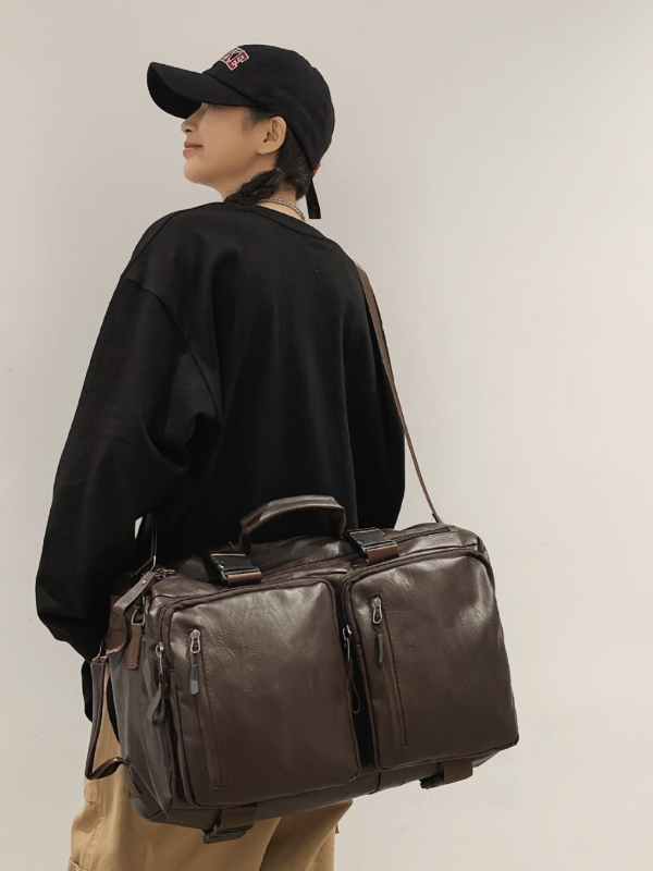 Putna torba s kapacitetom 36–55L, PU materijal, vodootporna, proširiva, mokro/suho odvajanje, unisex, ulični stil, može se nositi kao torba preko ramena, ruksak ili ručna torba