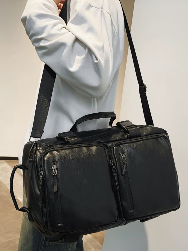 Putna torba s kapacitetom 36–55L, PU materijal, vodootporna, proširiva, mokro/suho odvajanje, unisex, ulični stil, može se nositi kao torba preko ramena, ruksak ili ručna torba