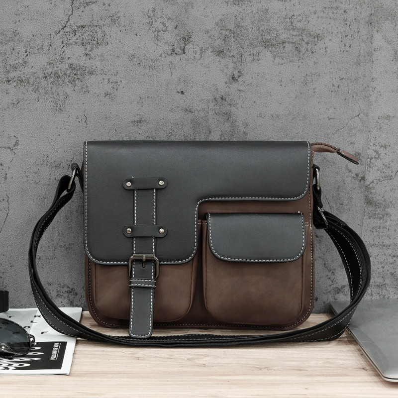 Muška torba za rame s više džepova, PU koža, street stil, model 7002