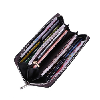 Muški clutch od PU kože s zatvaračem, karirani uzorak, veliki kapacitet, više pretinica za kartice, poslovni stil