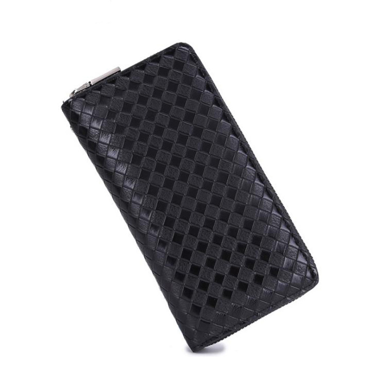 Muški clutch od PU kože s zatvaračem, karirani uzorak, veliki kapacitet, više pretinica za kartice, poslovni stil