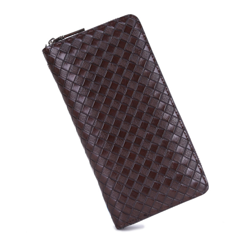 Muški clutch od PU kože s zatvaračem, karirani uzorak, veliki kapacitet, više pretinica za kartice, poslovni stil