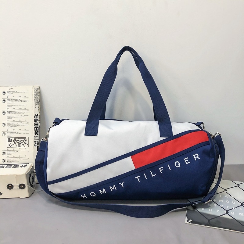 Putna torba s odjeljkom za suho/mokro, 20–35 L, Oxford tkanina, unisex, prugasti uzorak, ulični stil
